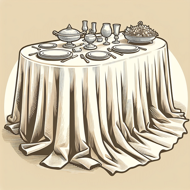 linen draped over a serving table