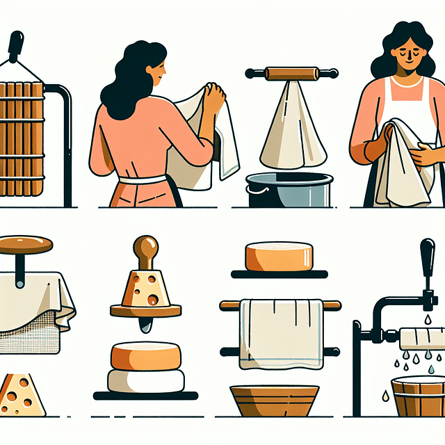 drying cheese tools with a towel