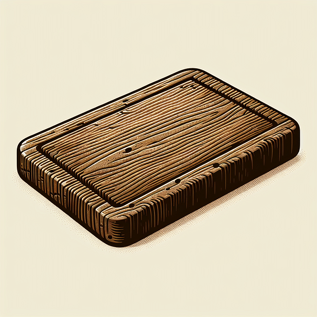 rustic wooden cheese board empty