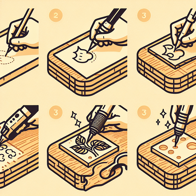engraving design on cheese board