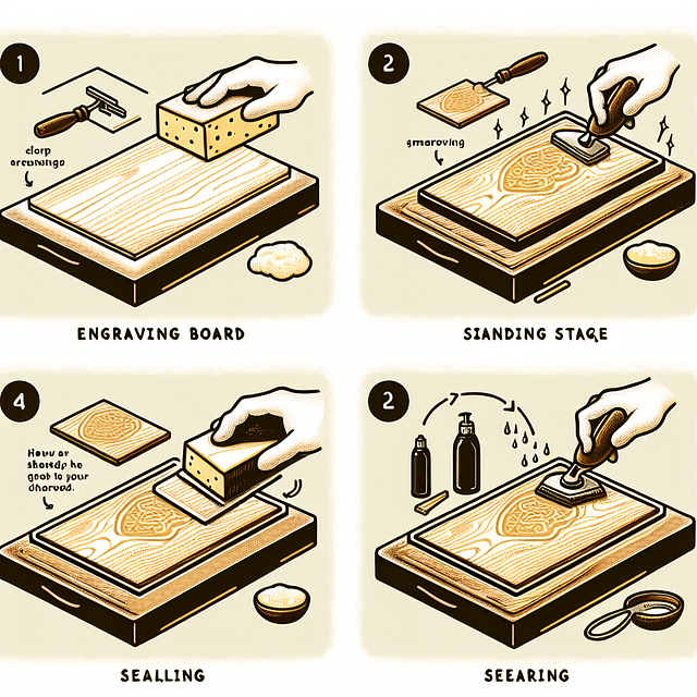 sanding and sealing engraved cheese board