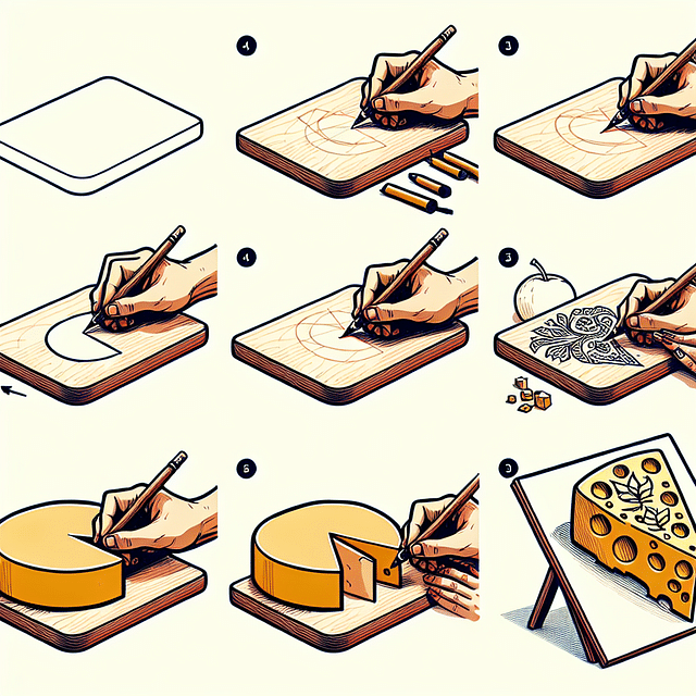 transferring design onto cheese board