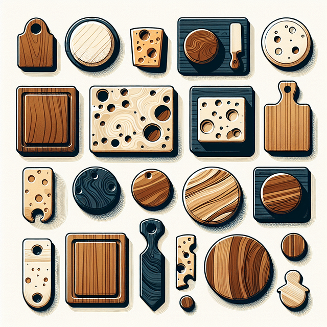 assortment of small cutting boards for cheese