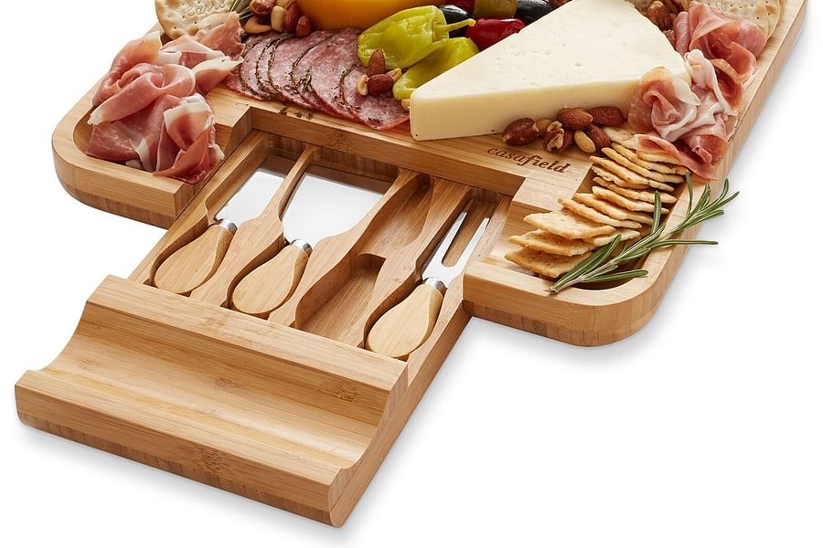 cheese board with tool compartment