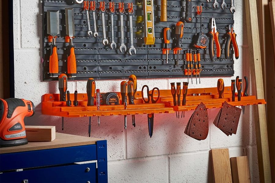 wall-mounted tool rack