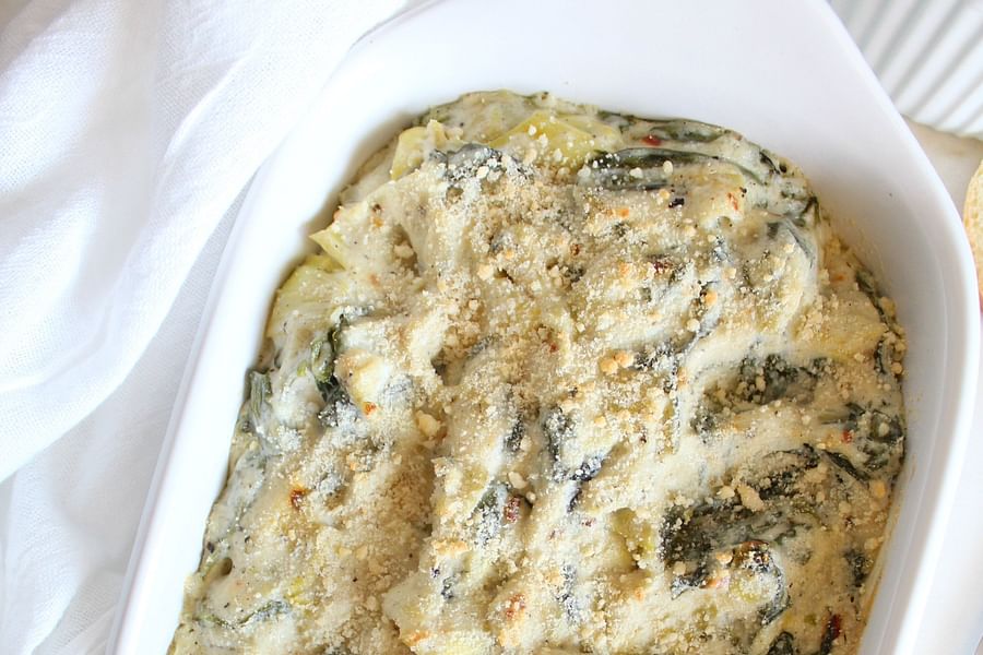 vegan artichoke spinach dip