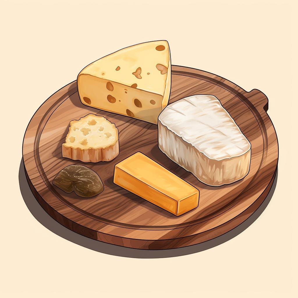 A wooden and a marble cheese board