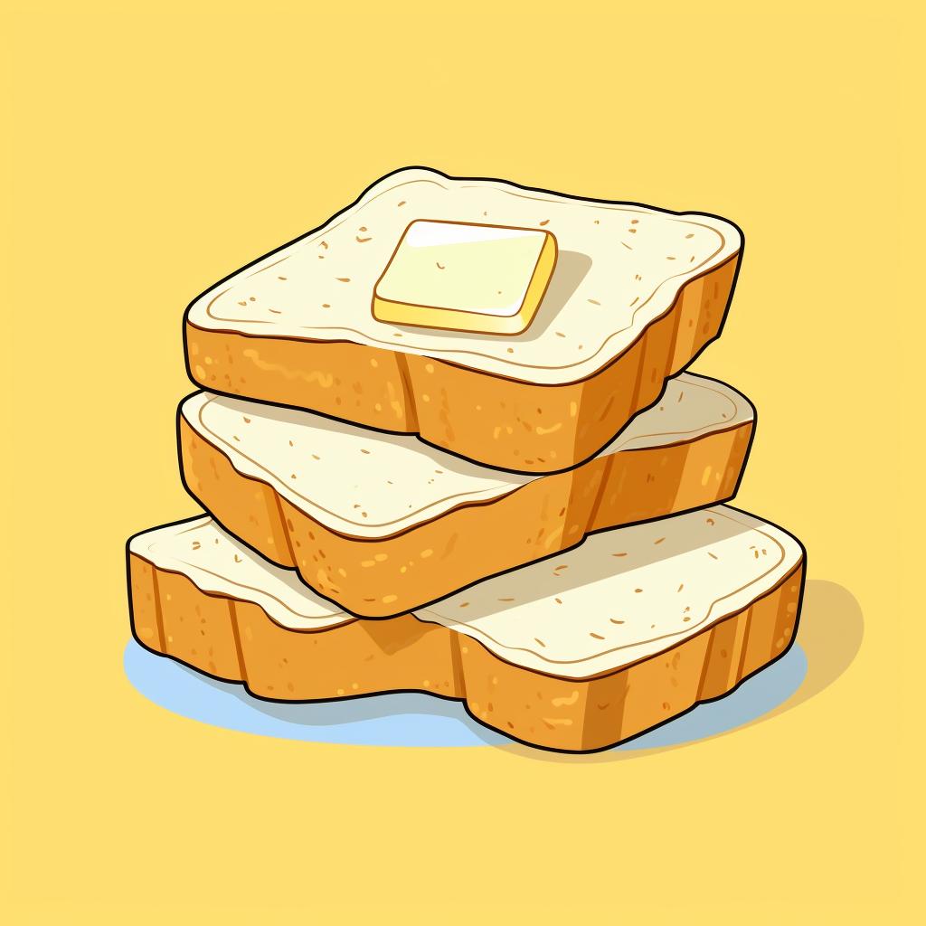 Buttered slices of bread