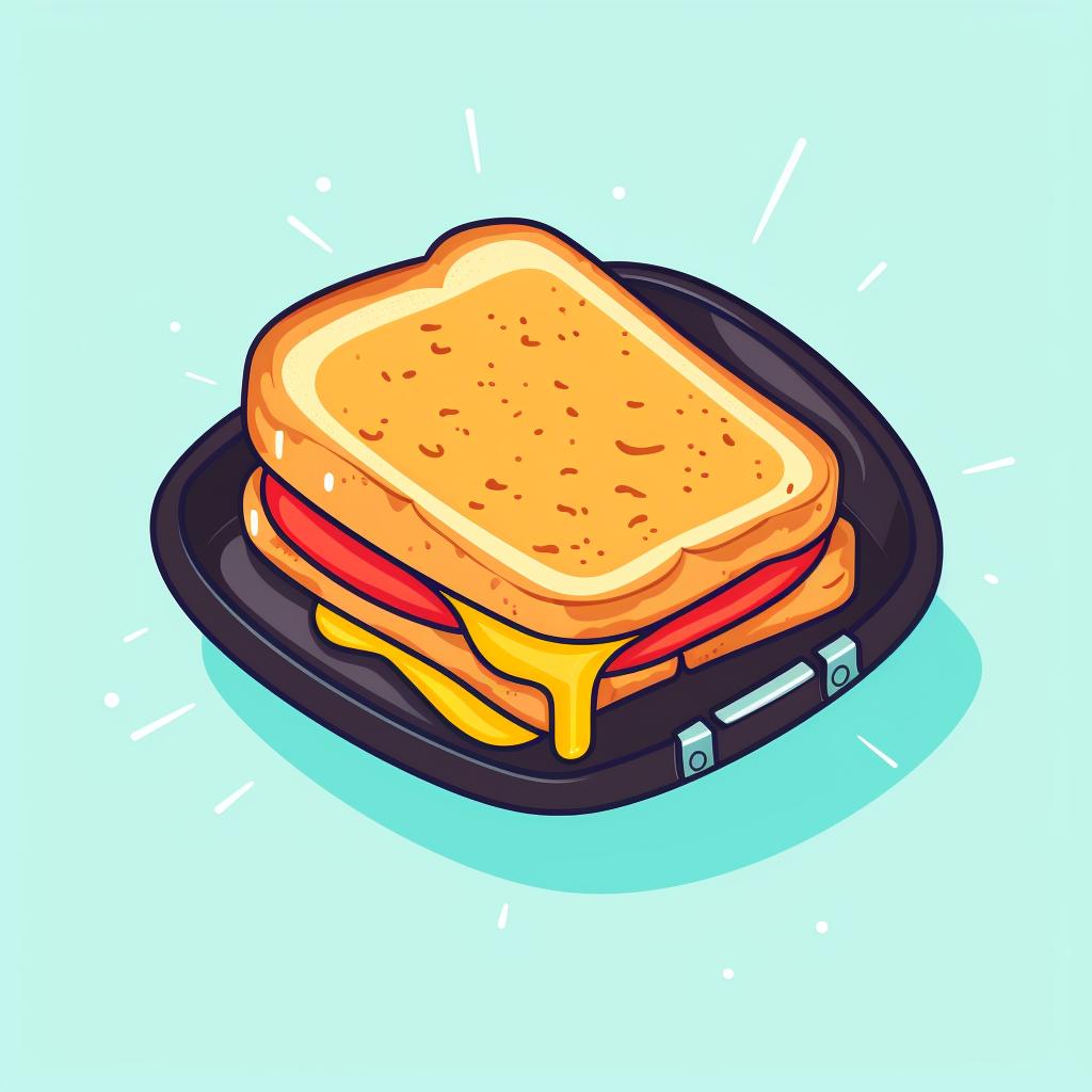Grilled cheese sandwich in a pan