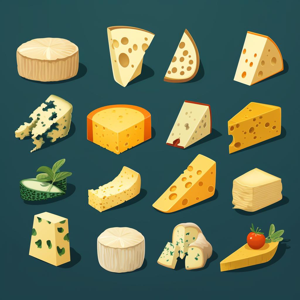 A variety of American cheeses